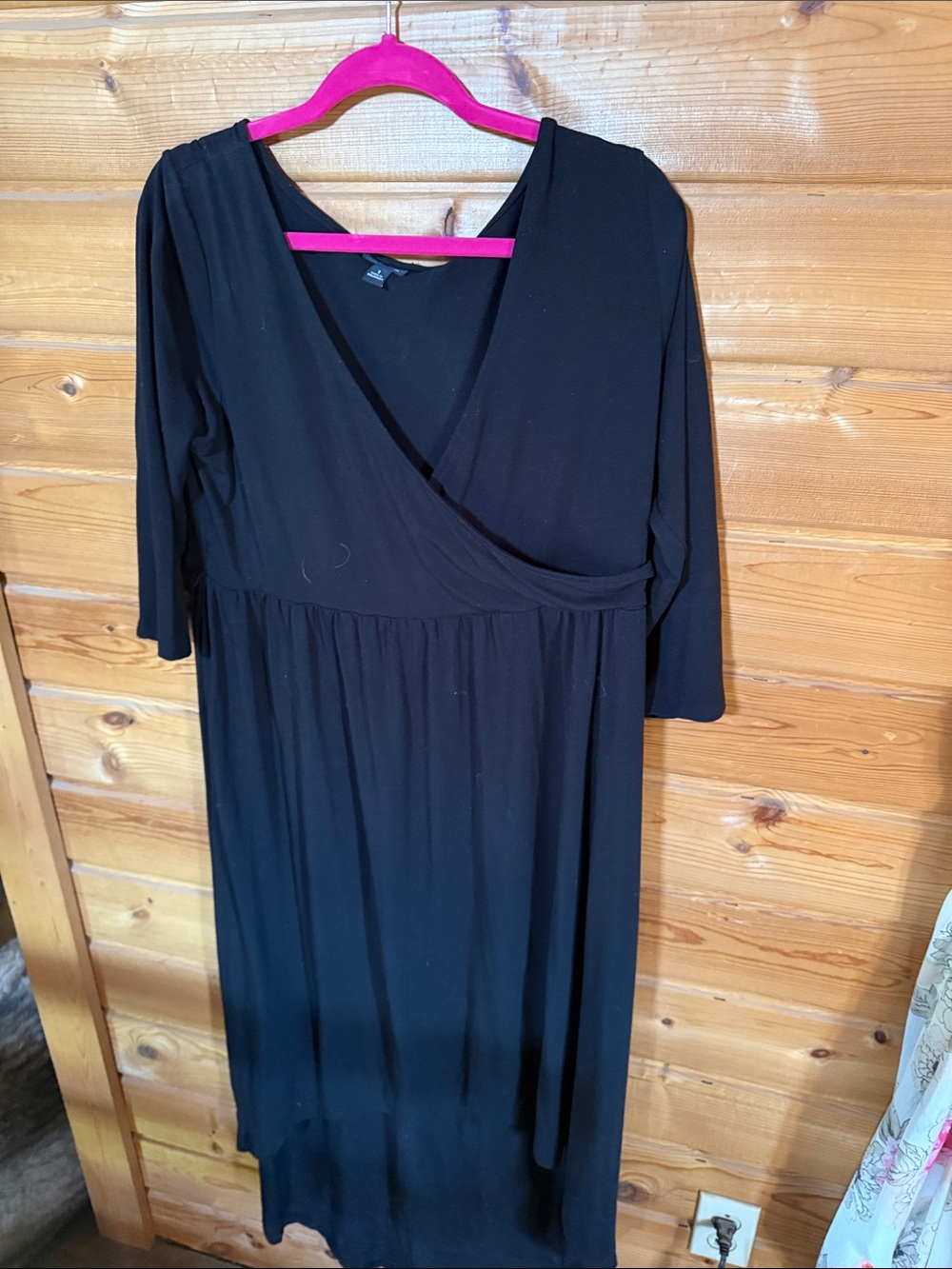 torrid Black Wrap-Front Long Sleeve Dress